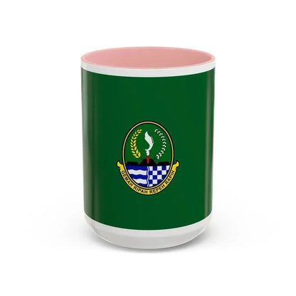 Flag of West Java Indonesia - Accent Coffee Mug 15oz Pink - Go Mug Yourself
