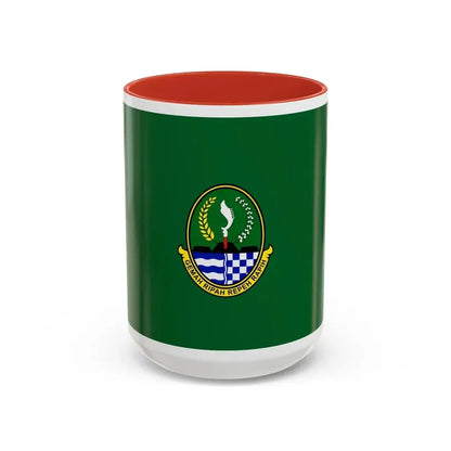 Flag of West Java Indonesia - Accent Coffee Mug 15oz Red - Go Mug Yourself