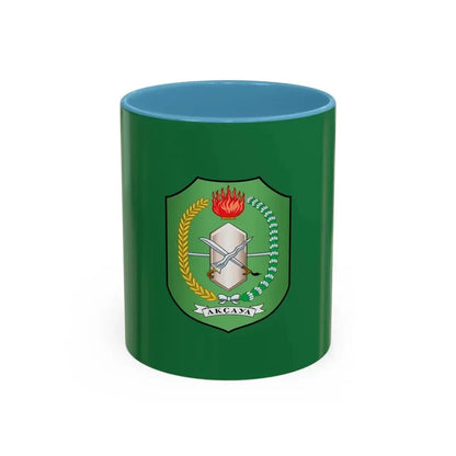 Flag of West Kalimantan Indonesia - Accent Coffee Mug 11oz Light Blue - Go Mug Yourself