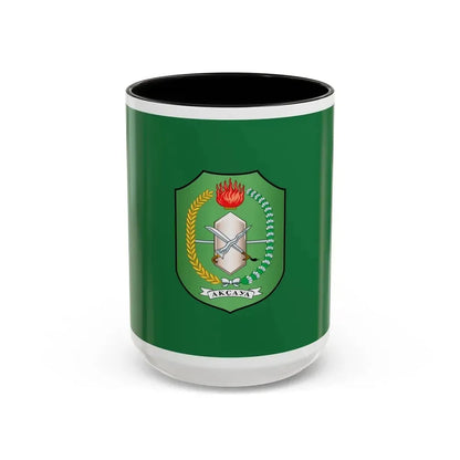 Flag of West Kalimantan Indonesia - Accent Coffee Mug 15oz Black - Go Mug Yourself