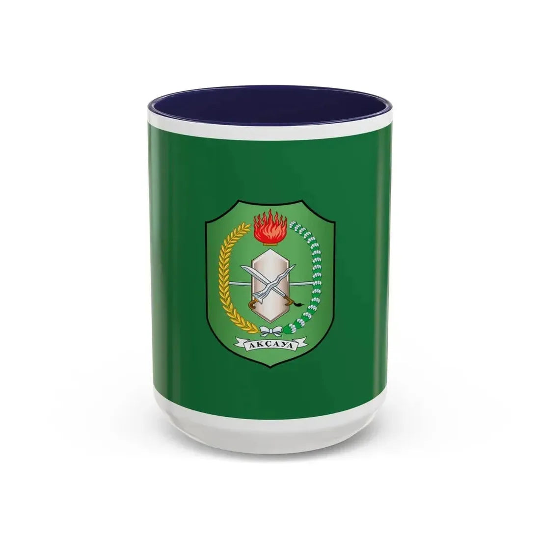 Flag of West Kalimantan Indonesia - Accent Coffee Mug 15oz Navy - Go Mug Yourself