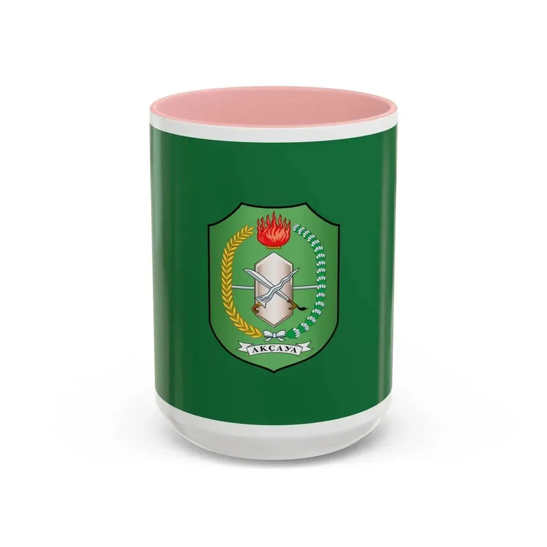 Flag of West Kalimantan Indonesia - Accent Coffee Mug 15oz Pink - Go Mug Yourself