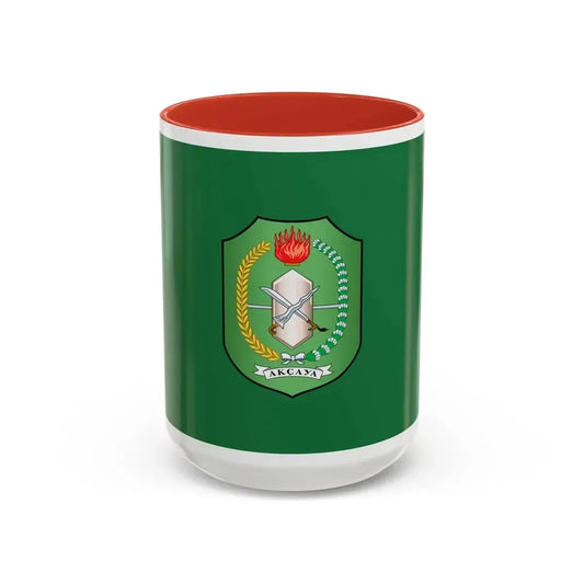 Flag of West Kalimantan Indonesia - Accent Coffee Mug 15oz Red - Go Mug Yourself