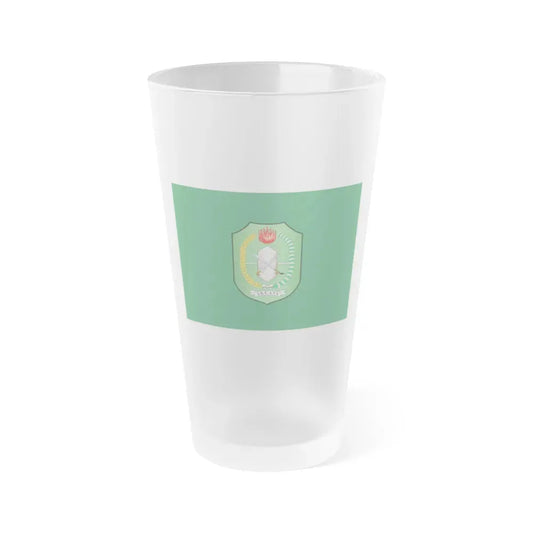 Flag of West Kalimantan Indonesia - Frosted Pint Glass 16oz 16oz Frosted - Go Mug Yourself