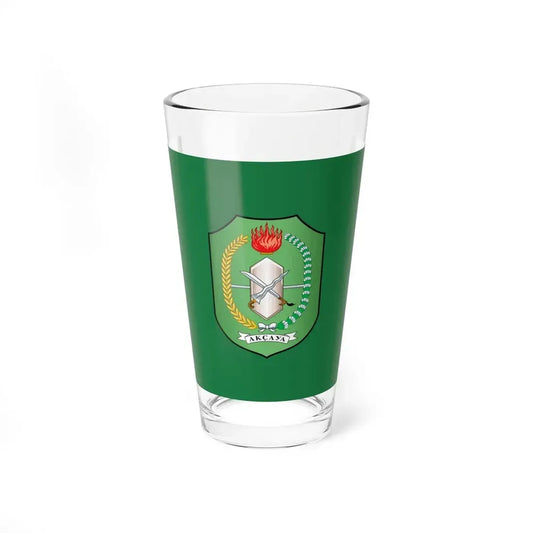 Flag of West Kalimantan Indonesia - Pint Glass 16oz 16oz - Go Mug Yourself