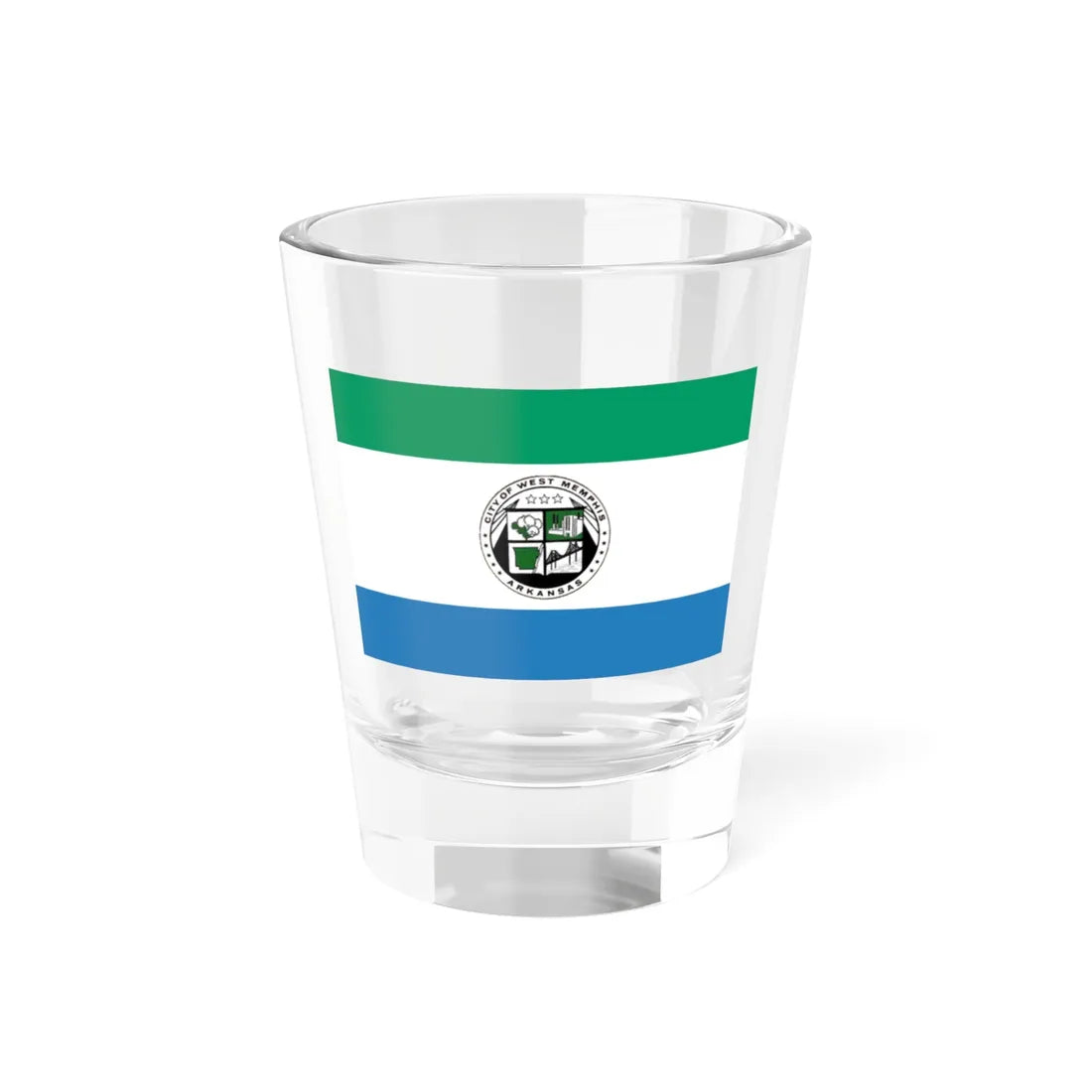 Flag of West Memphis Arkansas (United States) Shot Glass 1.5oz 1.5oz - Go Mug Yourself