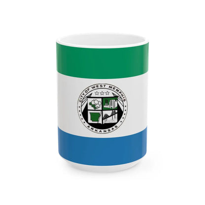 Flag of West Memphis Arkansas (United States) White Coffee Mug 15oz - Go Mug Yourself