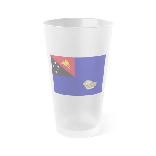 Flag of West New Britain Papa New Guinea - Frosted Pint Glass 16oz 16oz Frosted - Go Mug Yourself