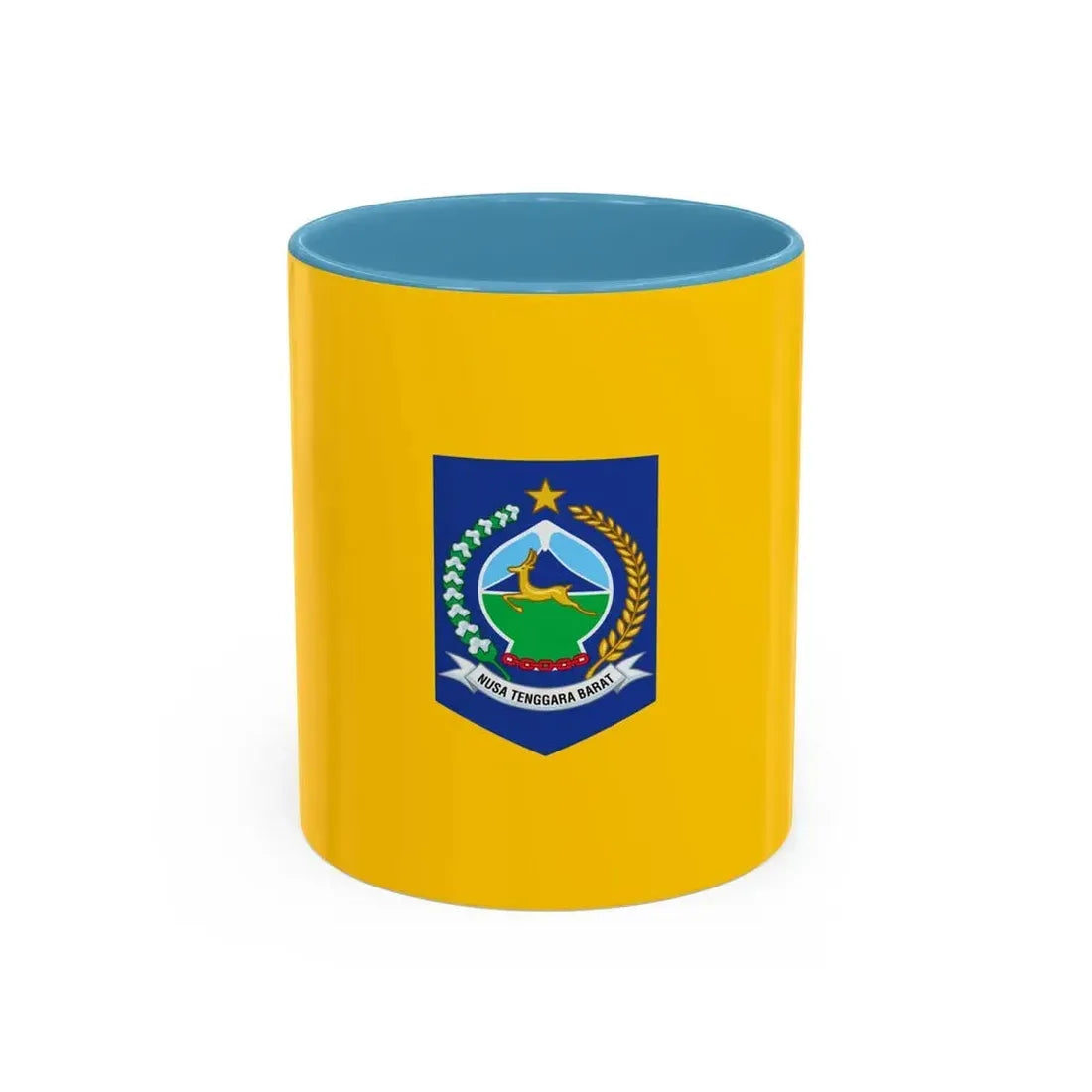 Flag of West Nusa Tenggara Indonesia - Accent Coffee Mug 11oz Light Blue - Go Mug Yourself