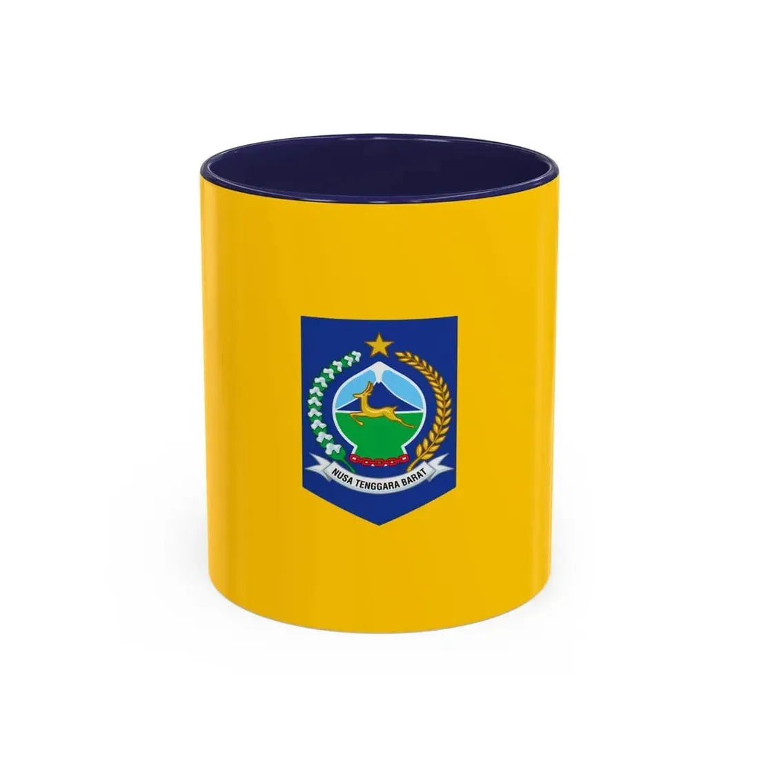 Flag of West Nusa Tenggara Indonesia - Accent Coffee Mug 11oz Navy - Go Mug Yourself