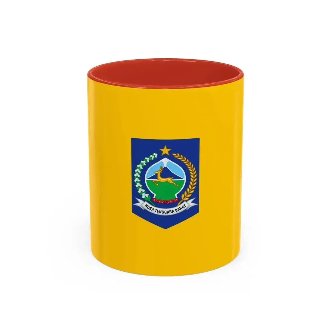 Flag of West Nusa Tenggara Indonesia - Accent Coffee Mug 11oz Red - Go Mug Yourself