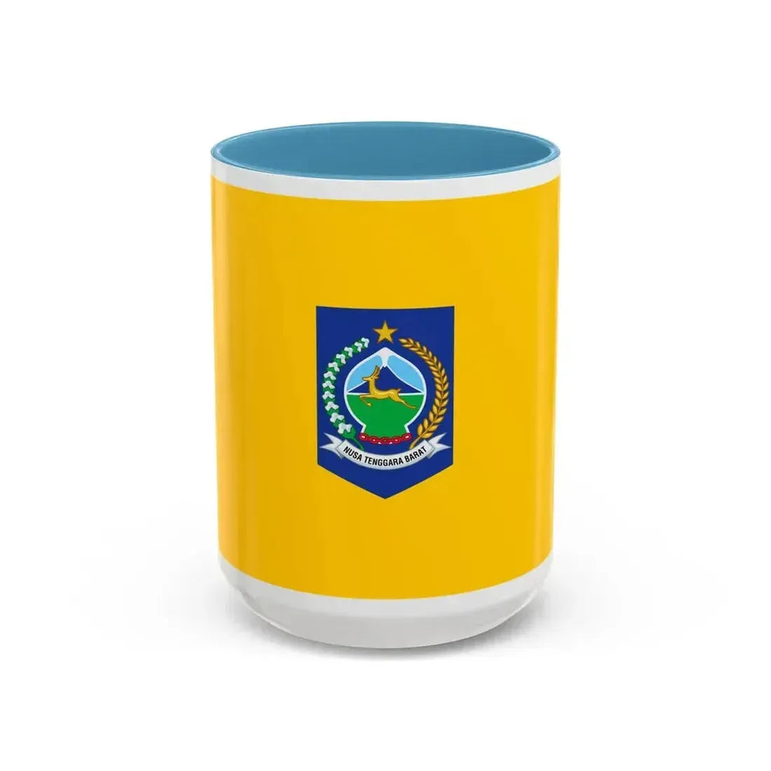 Flag of West Nusa Tenggara Indonesia - Accent Coffee Mug 15oz Light Blue - Go Mug Yourself