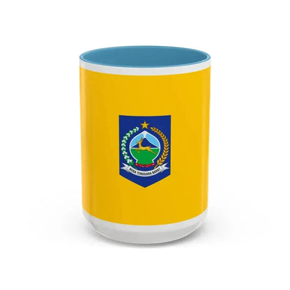 Flag of West Nusa Tenggara Indonesia - Accent Coffee Mug 15oz Light Blue - Go Mug Yourself