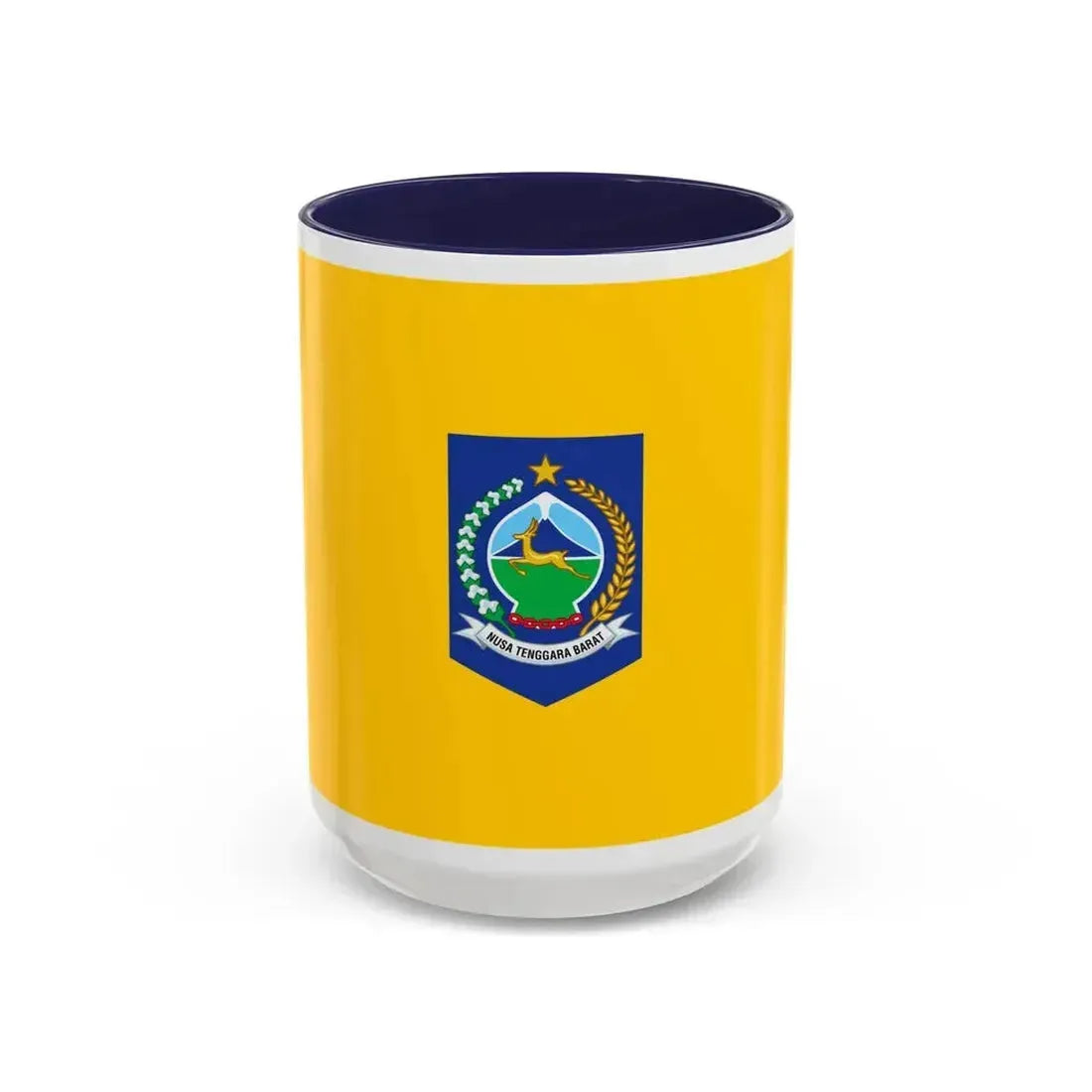 Flag of West Nusa Tenggara Indonesia - Accent Coffee Mug 15oz Navy - Go Mug Yourself