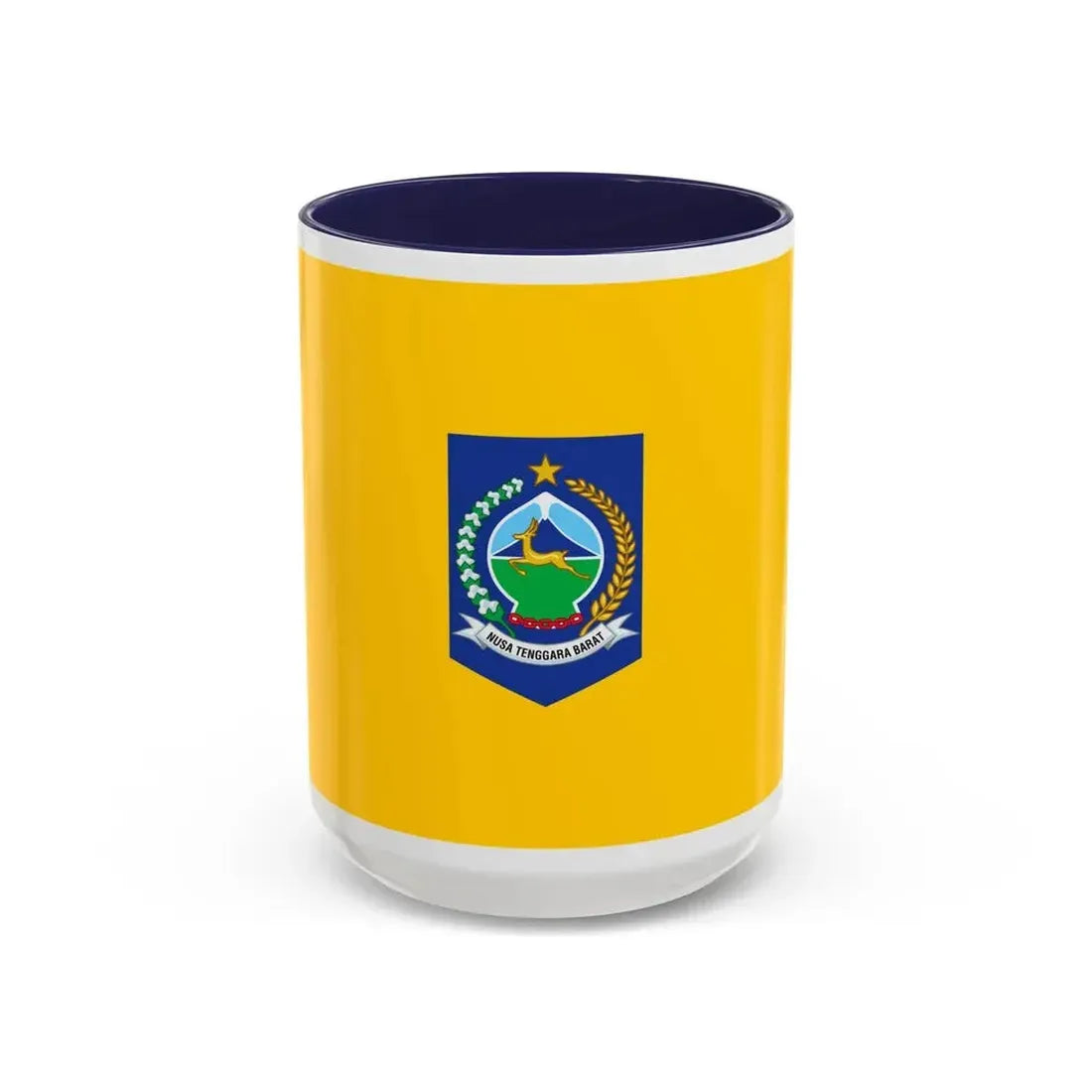 Flag of West Nusa Tenggara Indonesia - Accent Coffee Mug 15oz Navy - Go Mug Yourself