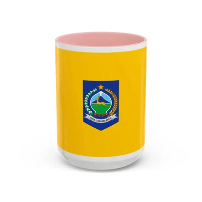 Flag of West Nusa Tenggara Indonesia - Accent Coffee Mug 15oz Pink - Go Mug Yourself