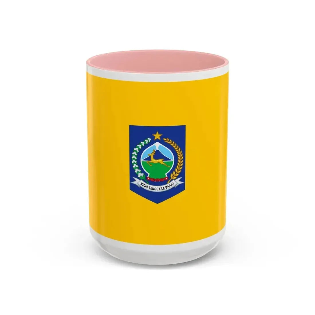 Flag of West Nusa Tenggara Indonesia - Accent Coffee Mug 15oz Pink - Go Mug Yourself