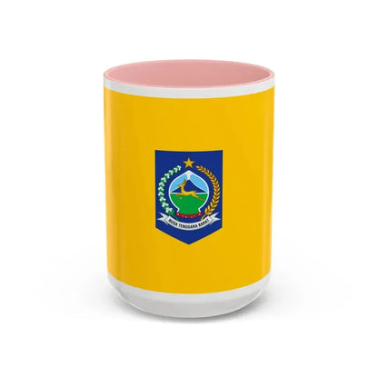 Flag of West Nusa Tenggara Indonesia - Accent Coffee Mug 15oz Pink - Go Mug Yourself