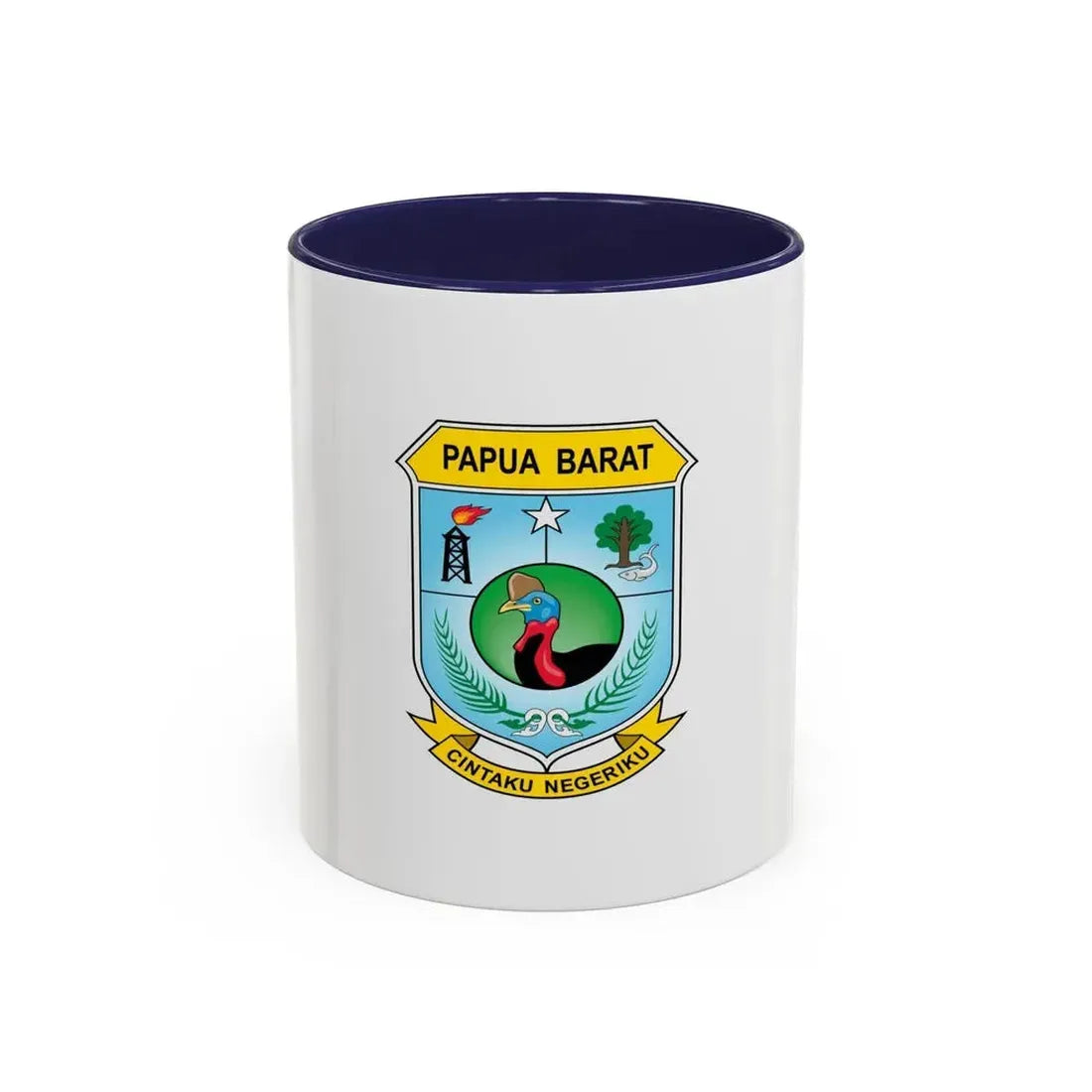 Flag of West Papua Indonesia - Accent Coffee Mug 11oz Navy - Go Mug Yourself