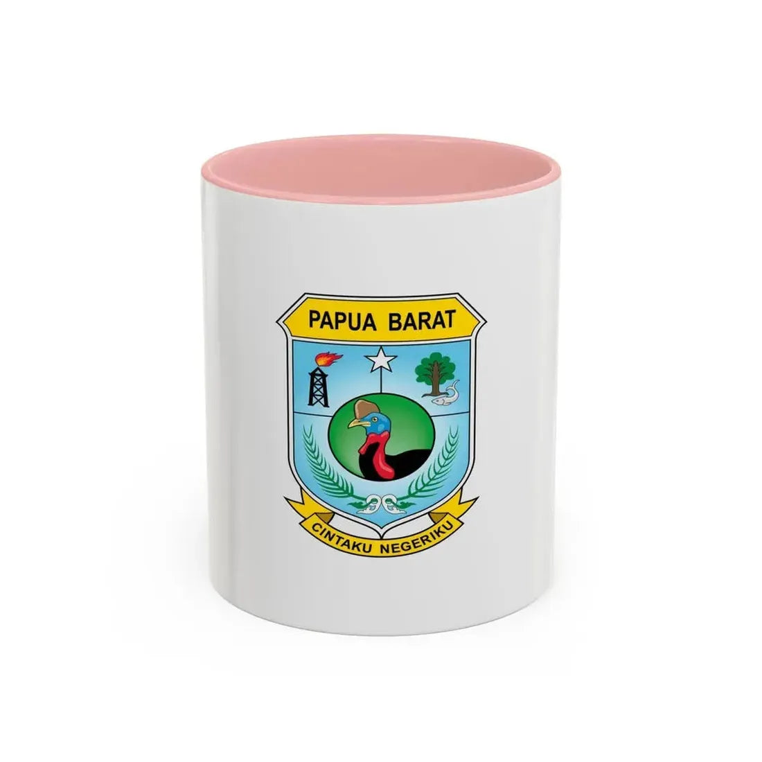 Flag of West Papua Indonesia - Accent Coffee Mug 11oz Pink - Go Mug Yourself