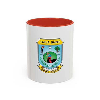 Flag of West Papua Indonesia - Accent Coffee Mug 11oz Red - Go Mug Yourself