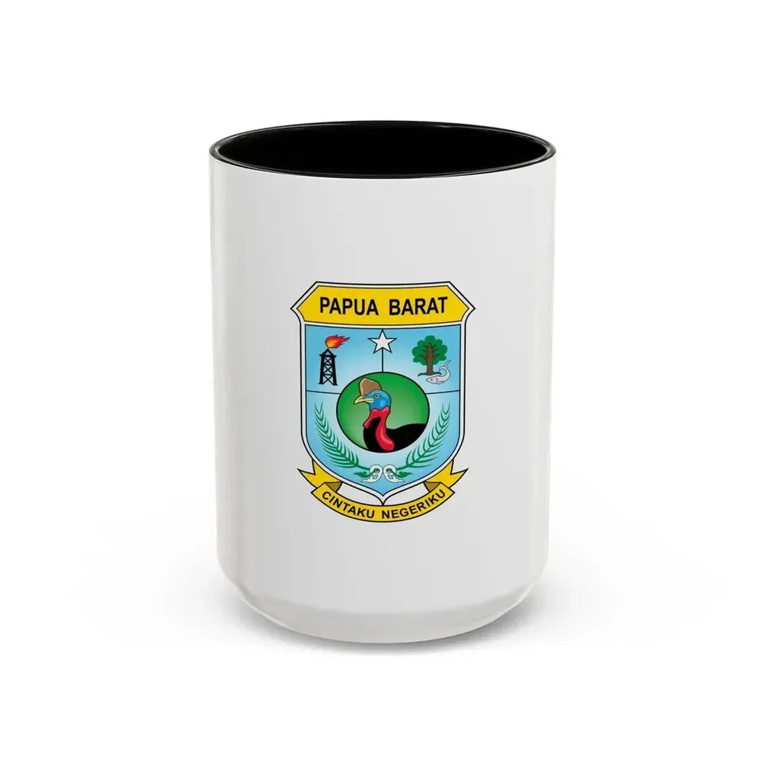 Flag of West Papua Indonesia - Accent Coffee Mug 15oz Black - Go Mug Yourself