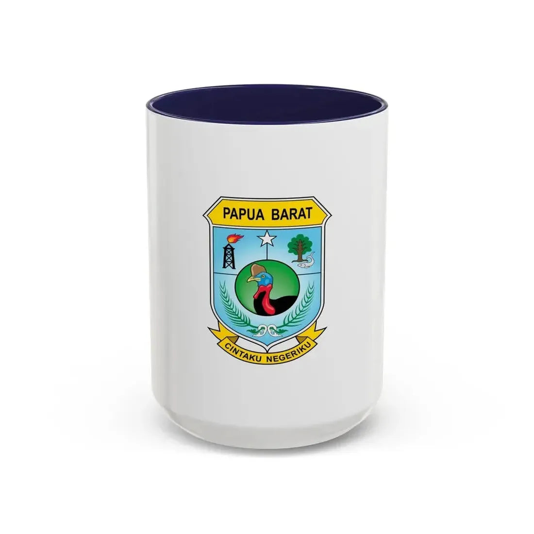 Flag of West Papua Indonesia - Accent Coffee Mug 15oz Navy - Go Mug Yourself