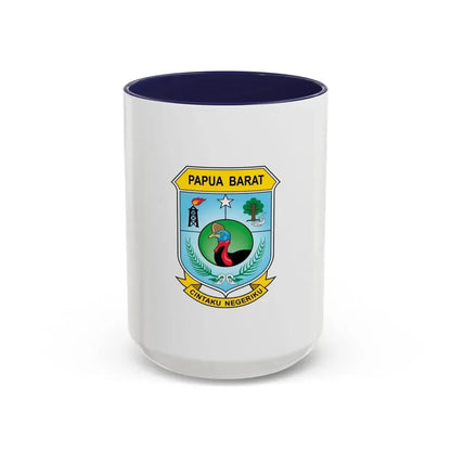 Flag of West Papua Indonesia - Accent Coffee Mug 15oz Navy - Go Mug Yourself