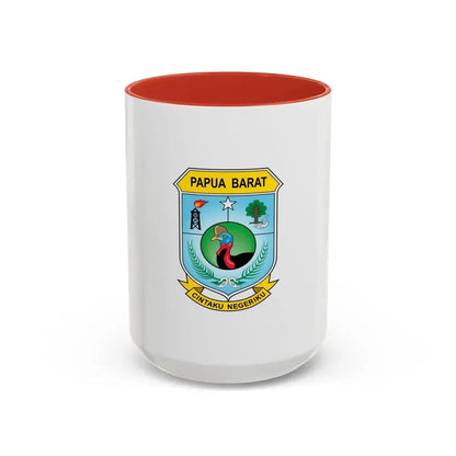 Flag of West Papua Indonesia - Accent Coffee Mug 15oz Red - Go Mug Yourself