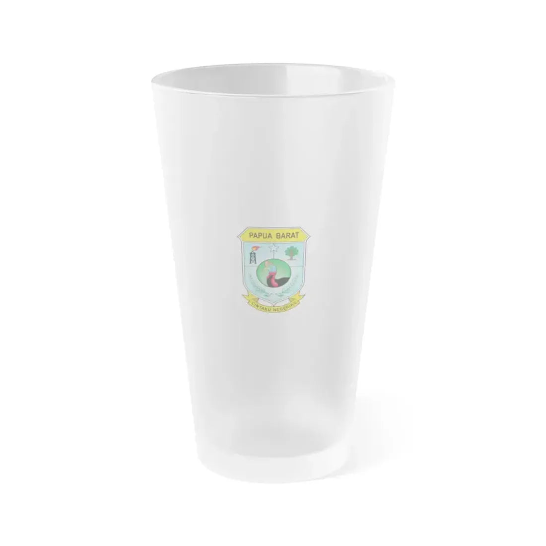Flag of West Papua Indonesia - Frosted Pint Glass 16oz 16oz Frosted - Go Mug Yourself
