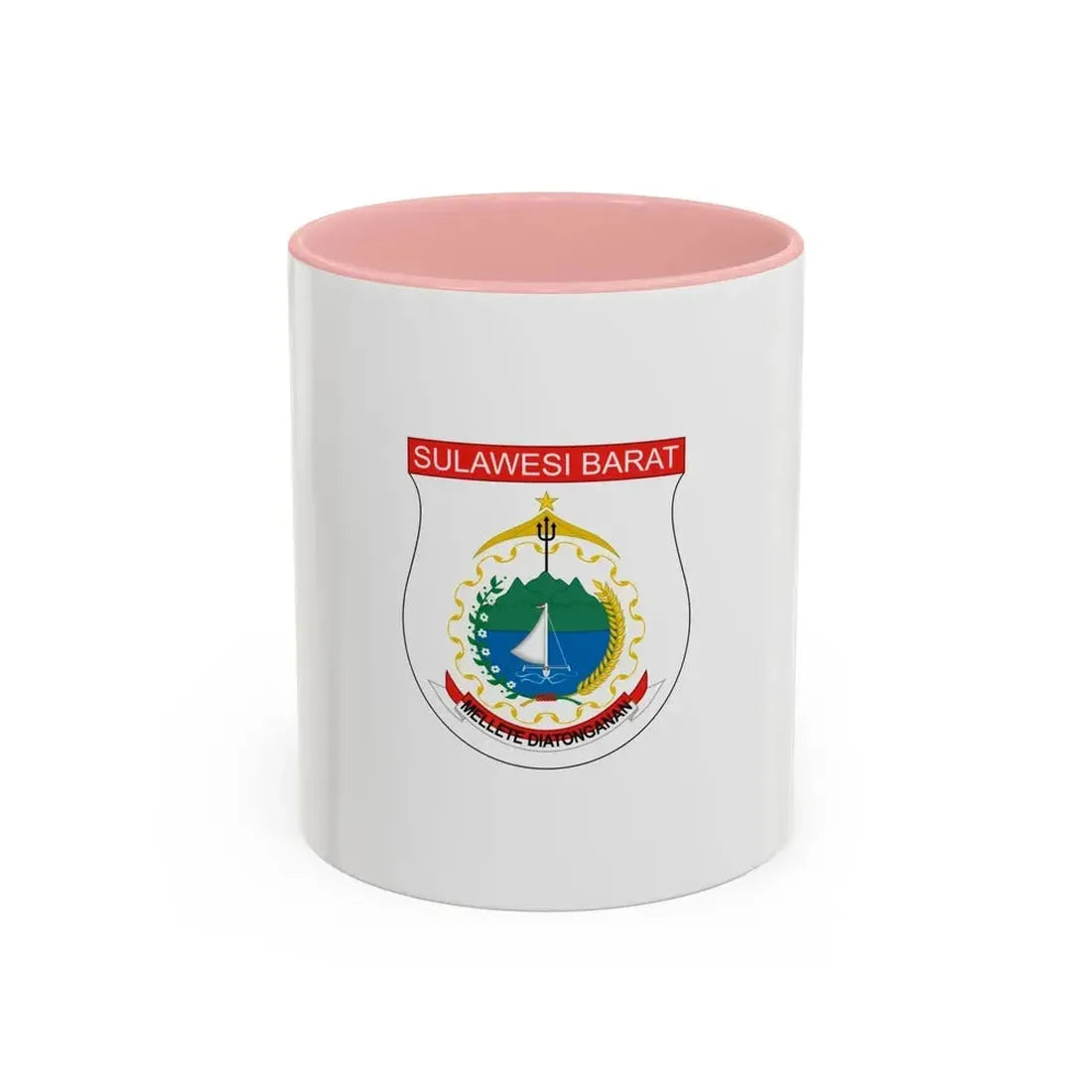 Flag of West Sulawesi Indonesia - Accent Coffee Mug 11oz Pink - Go Mug Yourself