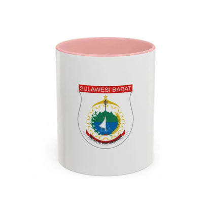 Flag of West Sulawesi Indonesia - Accent Coffee Mug 11oz Pink - Go Mug Yourself