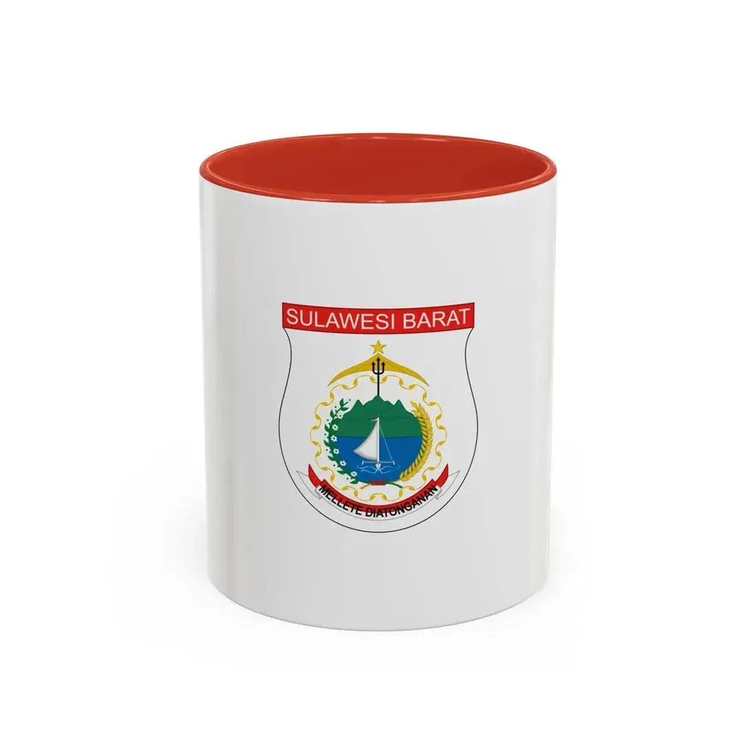 Flag of West Sulawesi Indonesia - Accent Coffee Mug 11oz Red - Go Mug Yourself