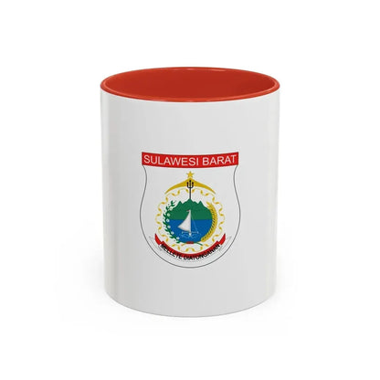 Flag of West Sulawesi Indonesia - Accent Coffee Mug 11oz Red - Go Mug Yourself