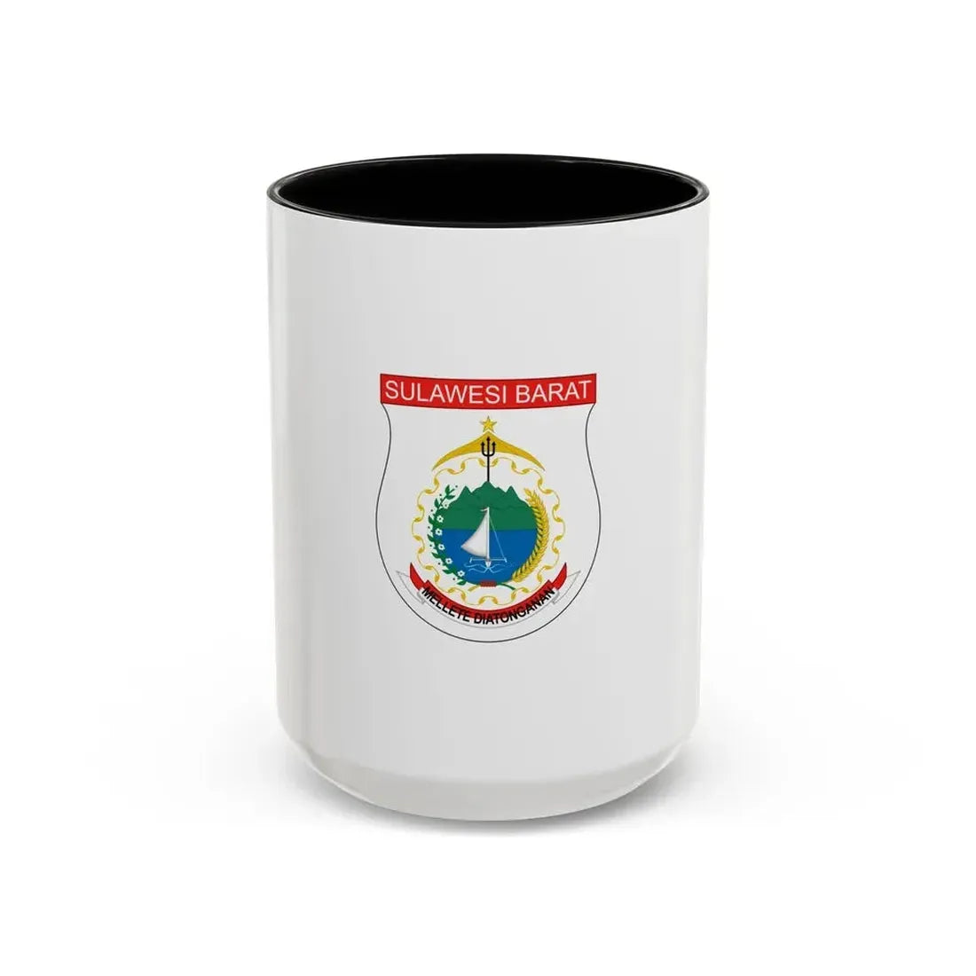 Flag of West Sulawesi Indonesia - Accent Coffee Mug 15oz Black - Go Mug Yourself