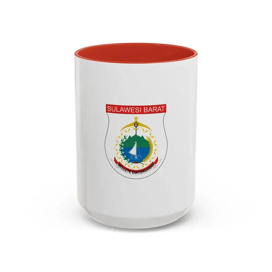 Flag of West Sulawesi Indonesia - Accent Coffee Mug 15oz Red - Go Mug Yourself