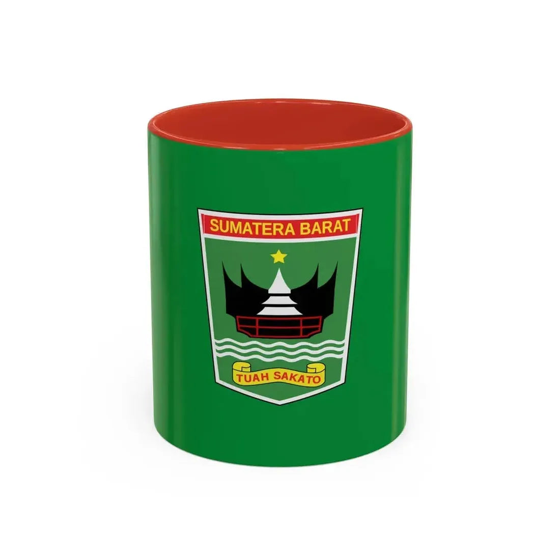 Flag of West Sumatra Indonesia - Accent Coffee Mug 11oz Red - Go Mug Yourself