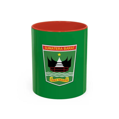 Flag of West Sumatra Indonesia - Accent Coffee Mug 11oz Red - Go Mug Yourself