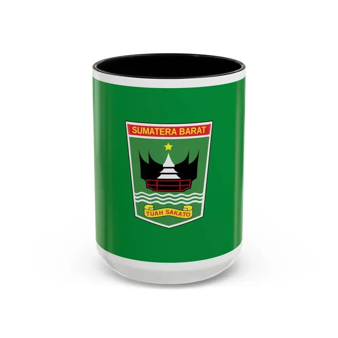 Flag of West Sumatra Indonesia - Accent Coffee Mug 15oz Black - Go Mug Yourself