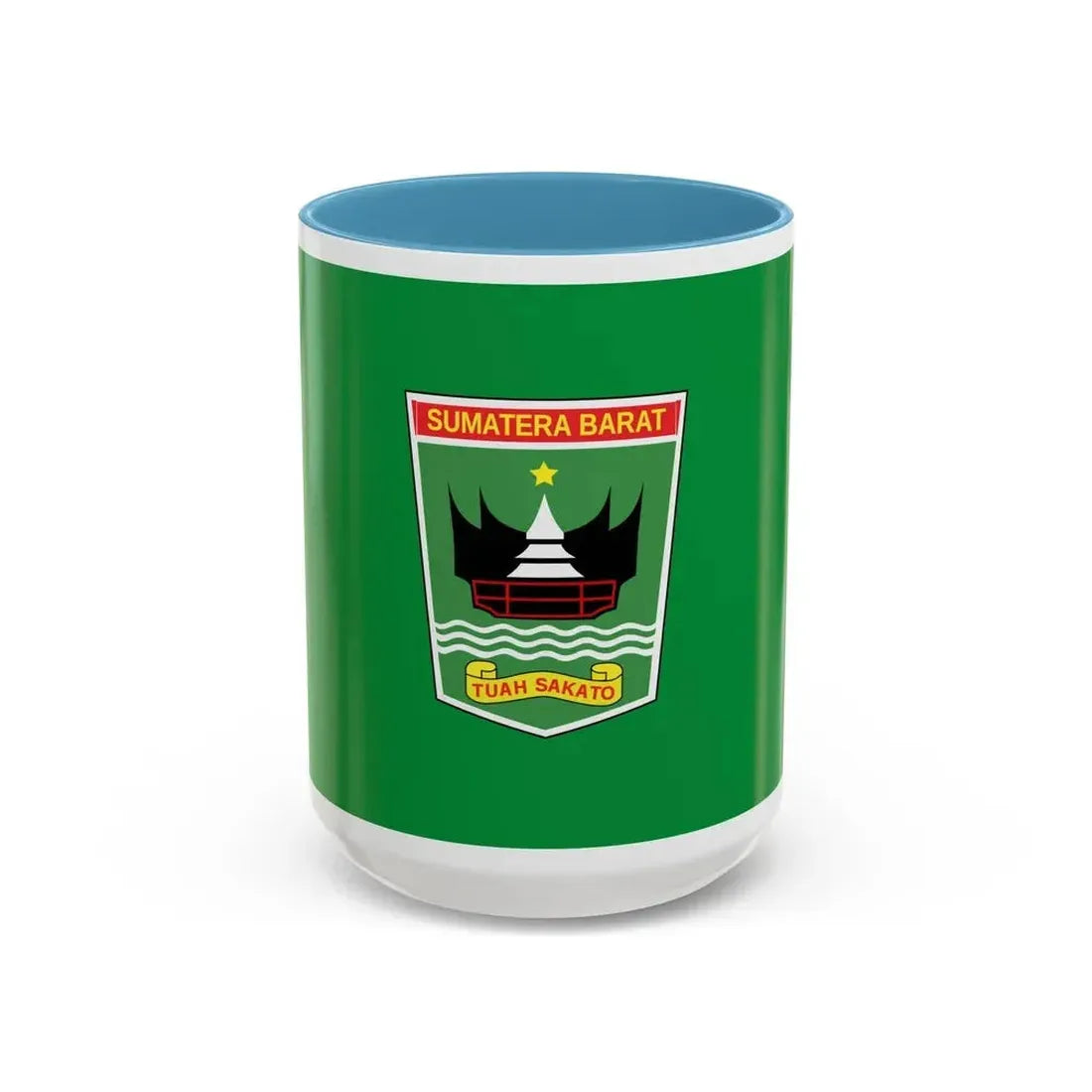 Flag of West Sumatra Indonesia - Accent Coffee Mug 15oz Light Blue - Go Mug Yourself