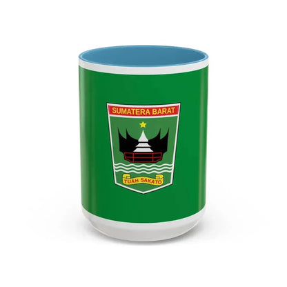 Flag of West Sumatra Indonesia - Accent Coffee Mug 15oz Light Blue - Go Mug Yourself
