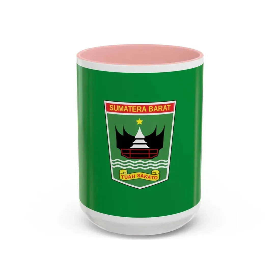 Flag of West Sumatra Indonesia - Accent Coffee Mug 15oz Pink - Go Mug Yourself