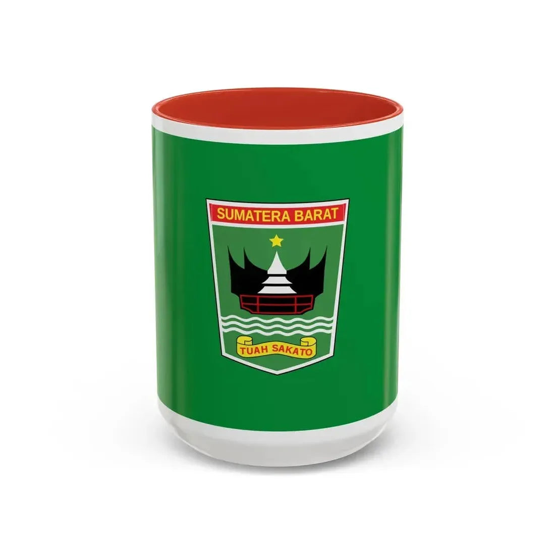 Flag of West Sumatra Indonesia - Accent Coffee Mug 15oz Red - Go Mug Yourself