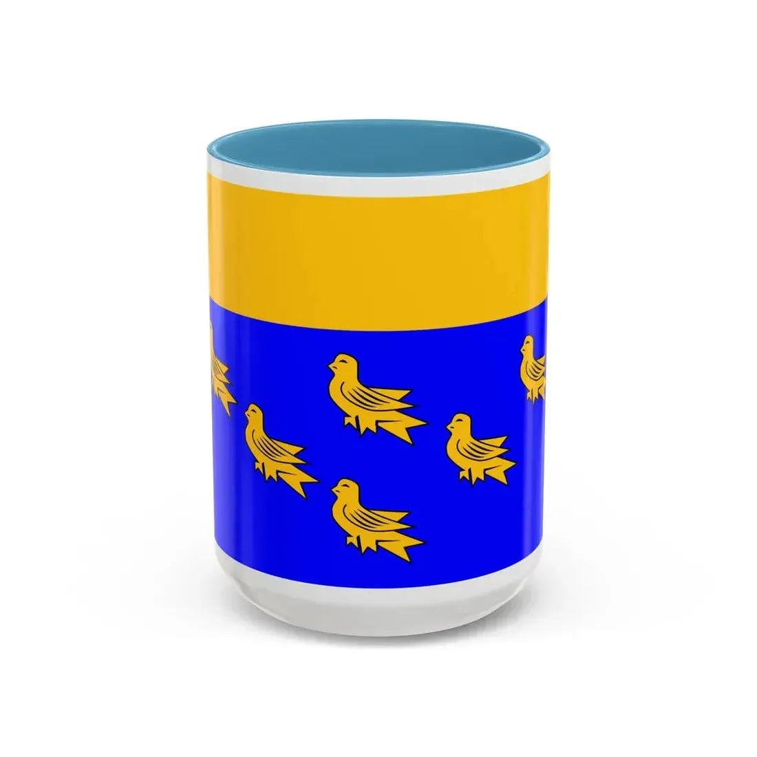 Flag of West Sussex UK - Accent Coffee Mug 15oz Light Blue - Go Mug Yourself