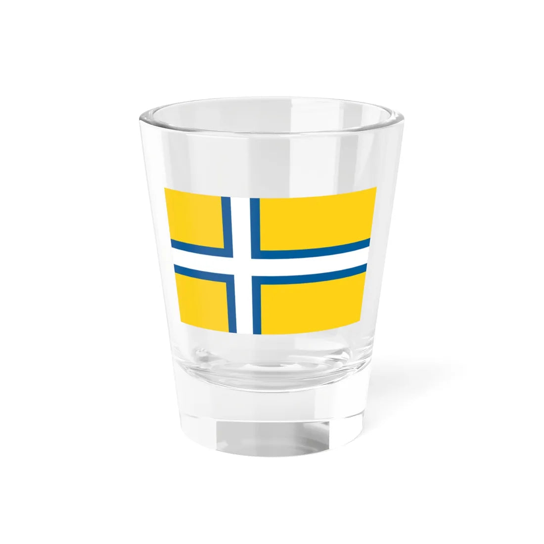 Flag of West Sweden (Sweden) Shot Glass 1.5oz 1.5oz - Go Mug Yourself