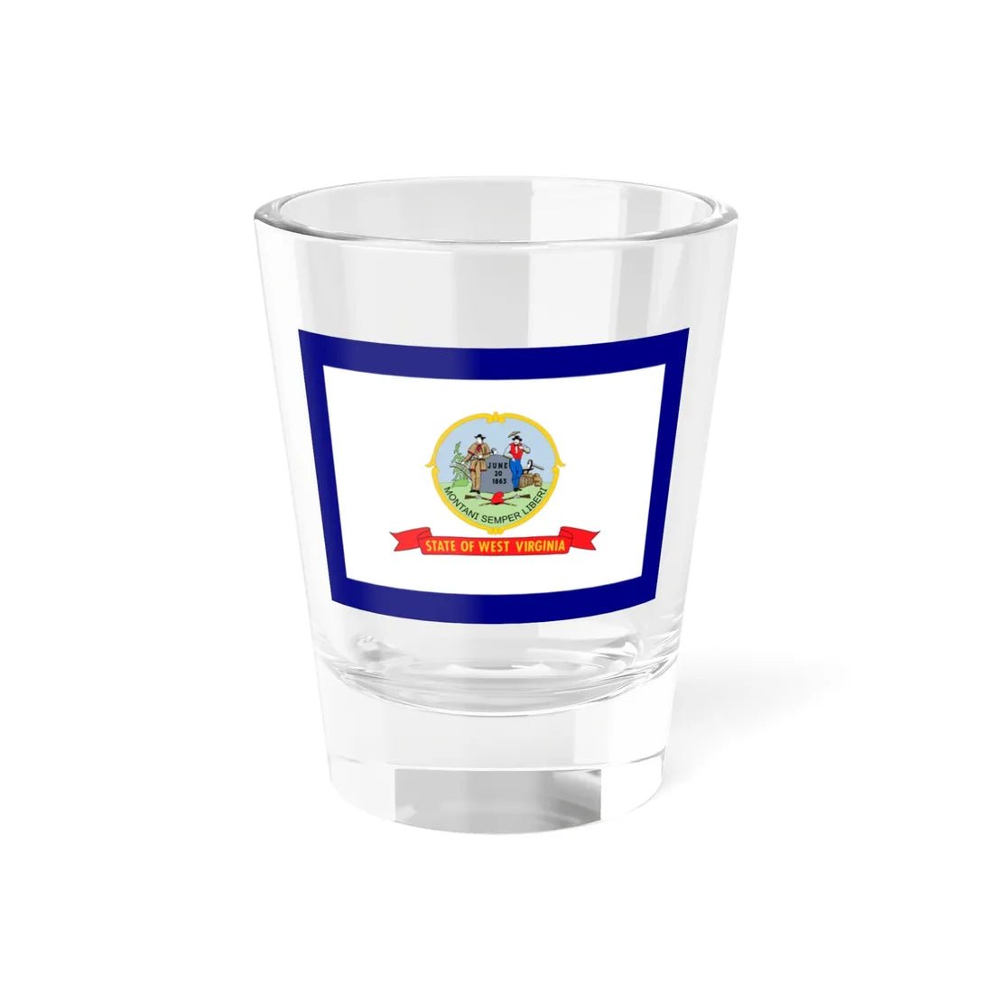 Flag of West Virginia 1907-1929 (United States) Shot Glass 1.5oz 1.5oz - Go Mug Yourself