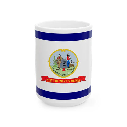 Flag of West Virginia 1907-1929 (United States) White Coffee Mug 15oz - Go Mug Yourself