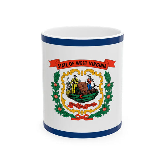 Flag of West Virginia 3-2 (United States) White Coffee Mug 11oz - Go Mug Yourself