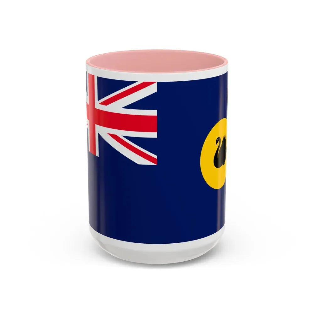 Flag of Western Australia - Accent Coffee Mug 15oz Pink - Go Mug Yourself