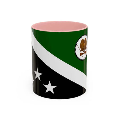 Flag of Western Highlands Papa New Guinea - Accent Coffee Mug 11oz Pink - Go Mug Yourself